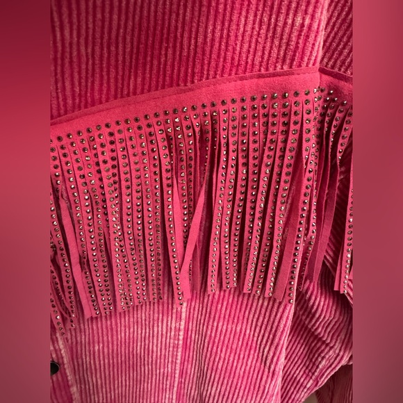 POL Pink Corduroy Fringe Jacket - Picture 4 of 7